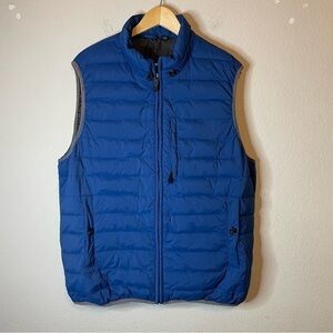 Ted Baker Mens Blue Puffer Duck Down Filled Vest Sleeveless Top Zip Up Large